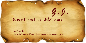 Gavrilovits Jázon névjegykártya